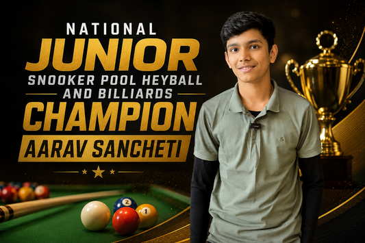 National Junior snooker pool Heyball and billiards champion Aarav Sancheti