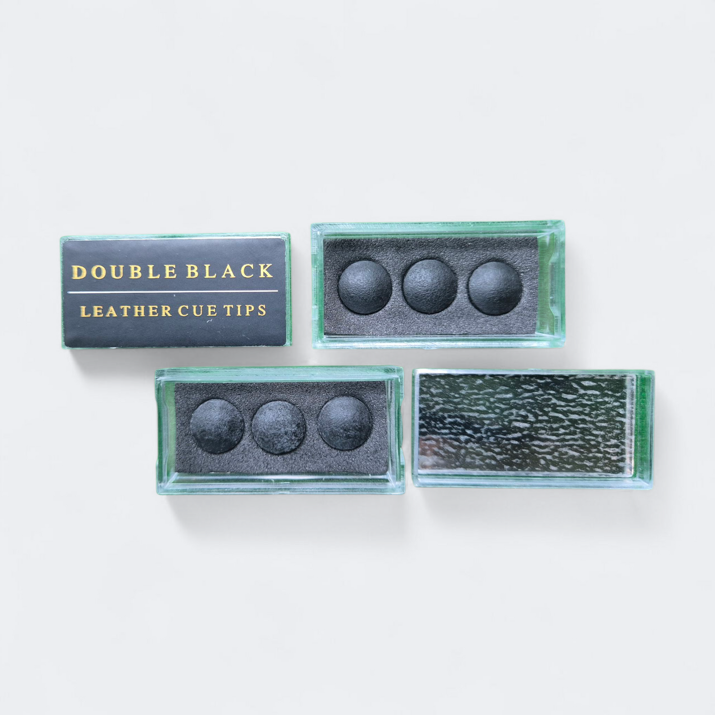 DOUBLE BLACK LEATHER SNOOKER TIP